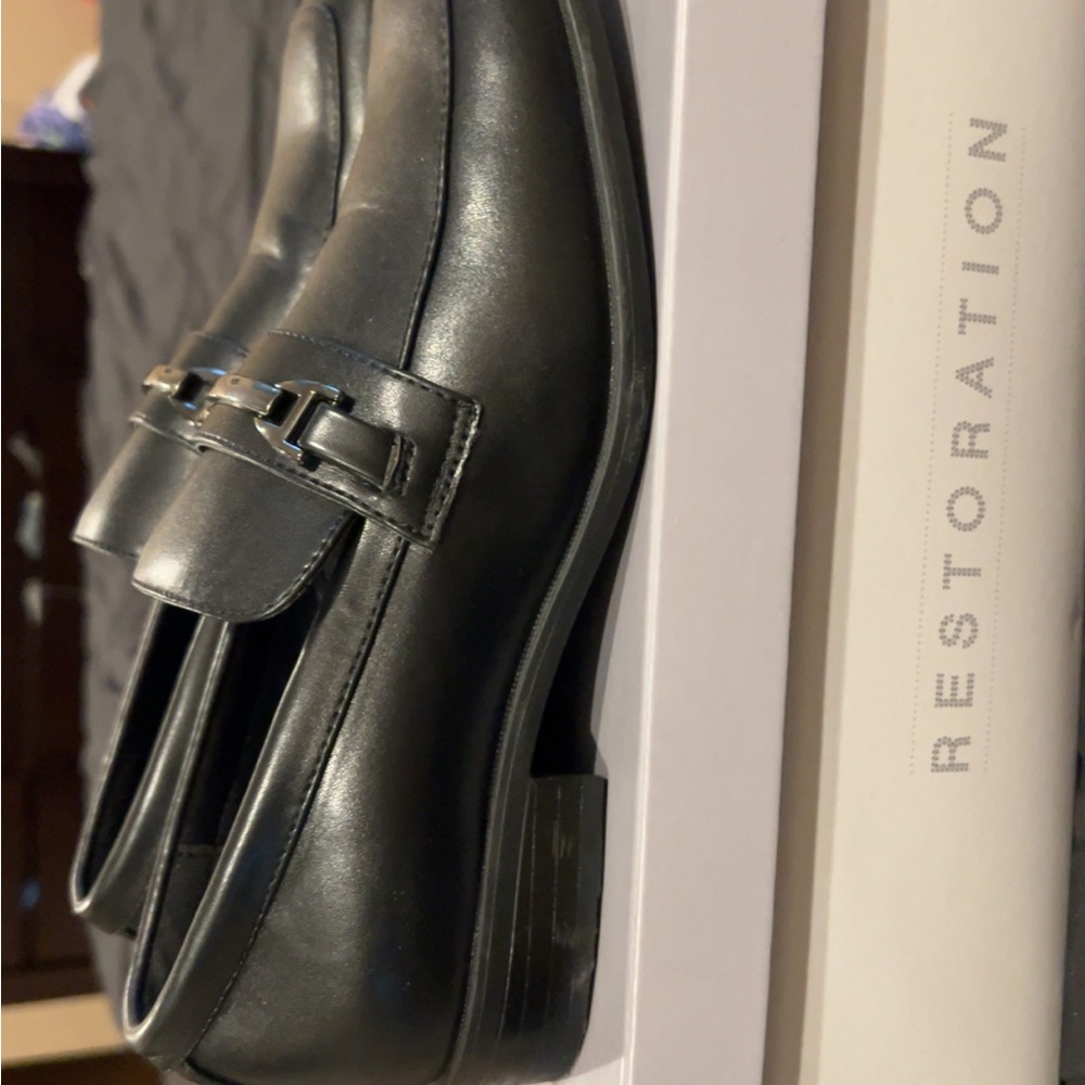 Men's Black Leather Slip-On Loafers